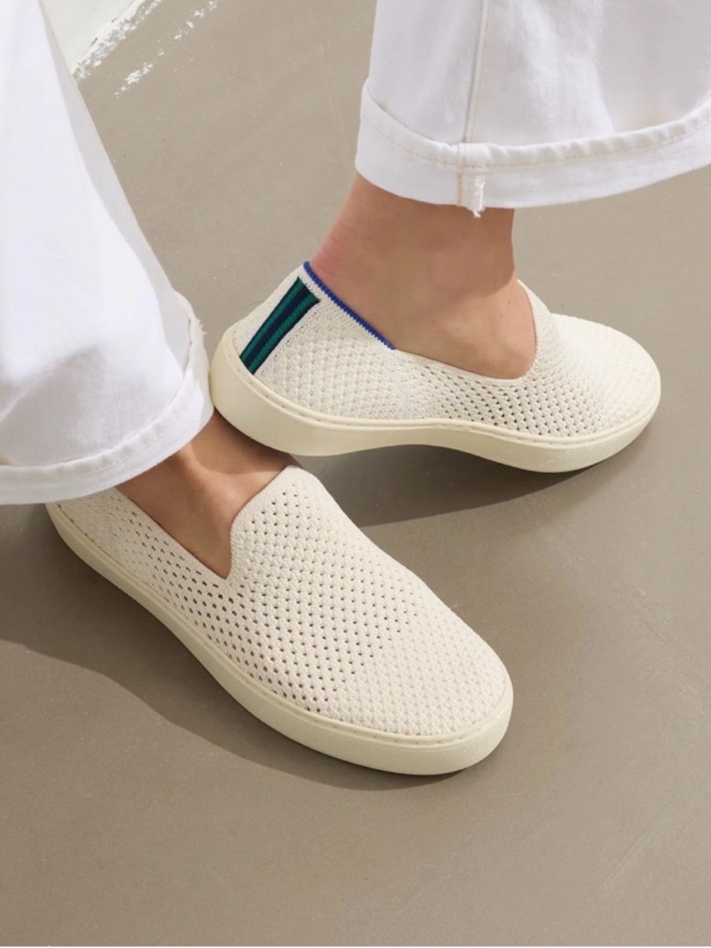 Rothy's Original Slip On Sneaker Volley Cream 8 Shoes Casual Travel Cruiser